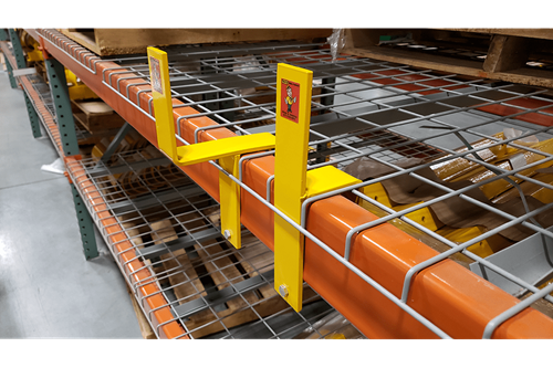 Save-ty Yellow Beam Pallet Stops - Overhang vs. Flush Mount